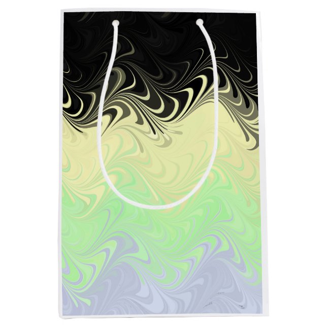 Boho Wavy Marbled Abstract Cassgender Pride Flag Medium Gift Bag (Front)