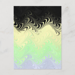 Boho Wavy Marbled Abstract Cassgender Pride Flag Postcard