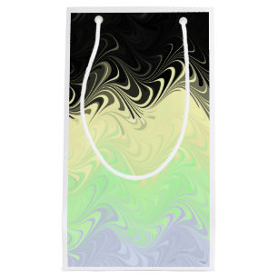 Boho Wavy Marbled Abstract Cassgender Pride Flag Small Gift Bag