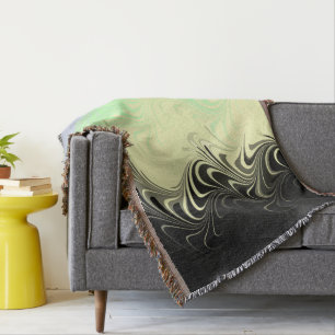 Boho Wavy Marbled Abstract Cassgender Pride Flag Throw Blanket