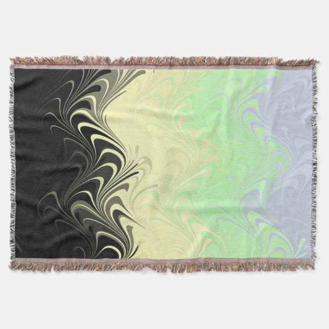 Boho Wavy Marbled Abstract Cassgender Pride Flag Throw Blanket (Front)