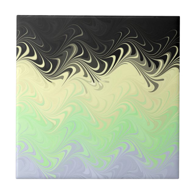 Boho Wavy Marbled Abstract Cassgender Pride Flag Tile (Front)