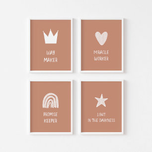 Boho Way maker poster set of 4