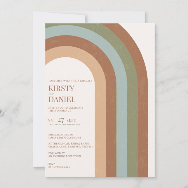 Boho Wedding Arch Wedding Invitation (Front)