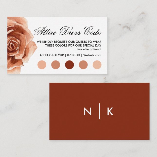 Boho Wedding Attire Dress Code Enclosure Card (Front/Back)