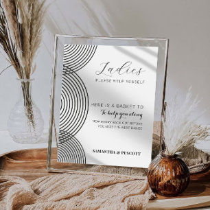 Boho wedding bathroom sign