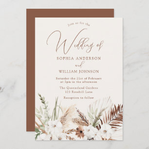 Boho Wedding: Beautiful Floral all seasons Invitation