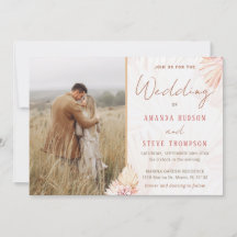 Boho Wedding Bohemian Pampas Grass Couple Photo