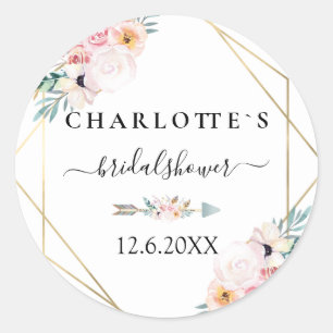 BOHO WEDDING BRIDAL SHOWER    CLASSIC ROUND STICKER
