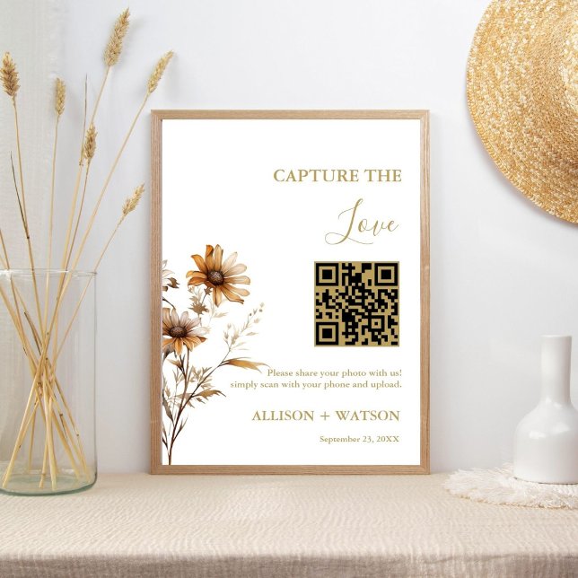 Boho  wedding Capture love QR code wedding photo  Poster (Creator Uploaded)