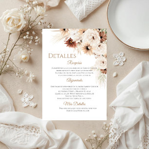 Boho Wedding Details in Spanish Thank You Card