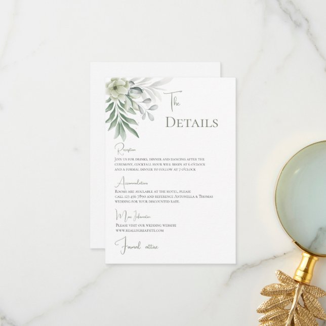Boho Wedding Details Thank You Card (Front/Back In Situ)