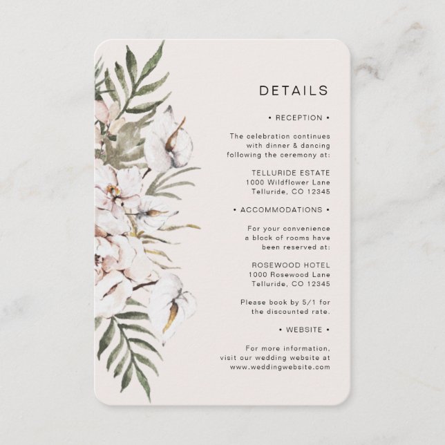 Boho Wedding Enclosure Card (Front)