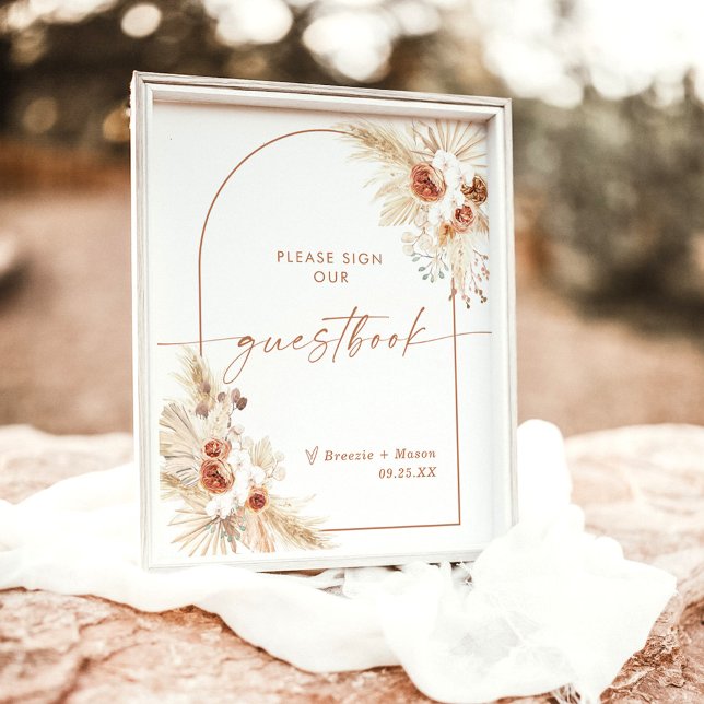 Boho Wedding Guestbook Sign | Arch Pampas Grass (Creator Uploaded)