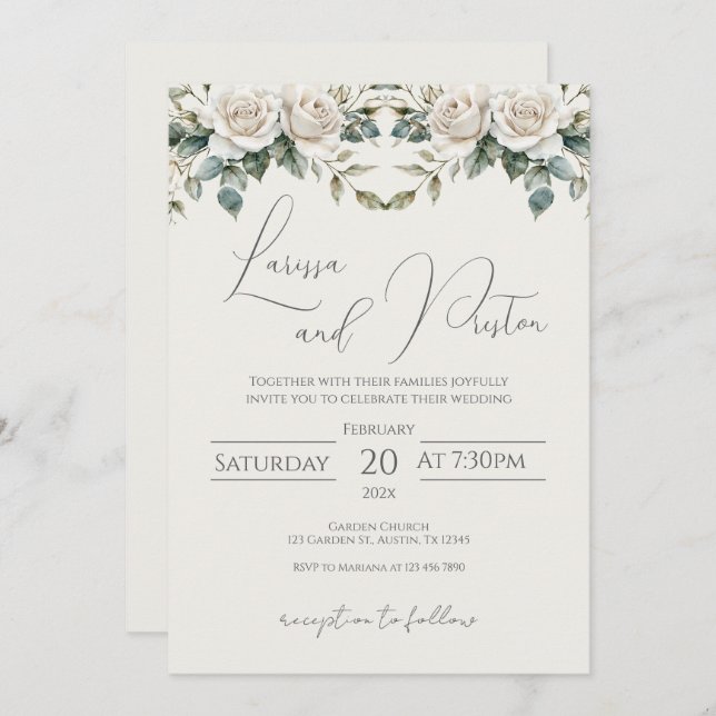 Boho Wedding Invitation (Front/Back)