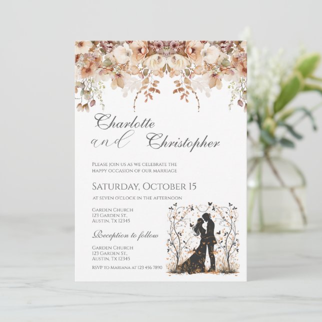 Boho Wedding Invitation (Standing Front)