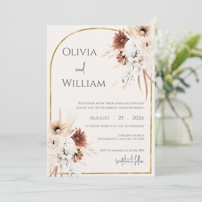 Boho Wedding Invitation (Standing Front)