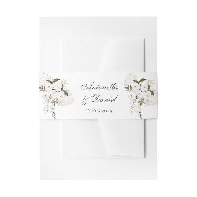 Boho Wedding Invitation Belly Band (Front Example)