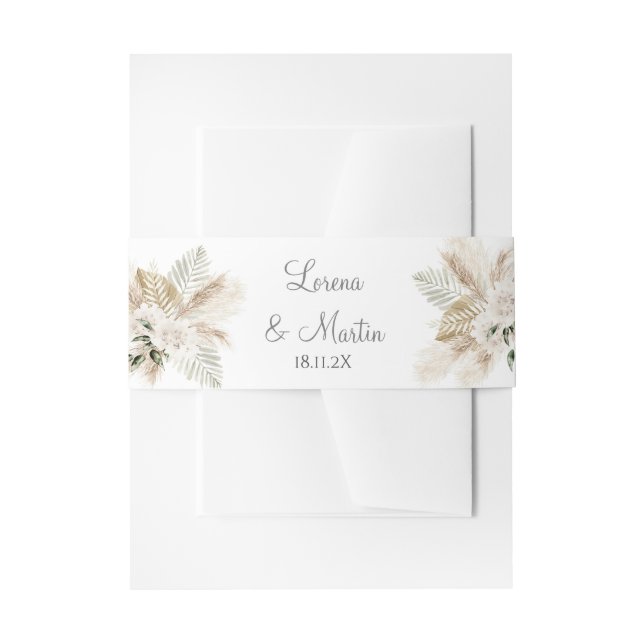 Boho Wedding Invitation Belly Band (Front Example)