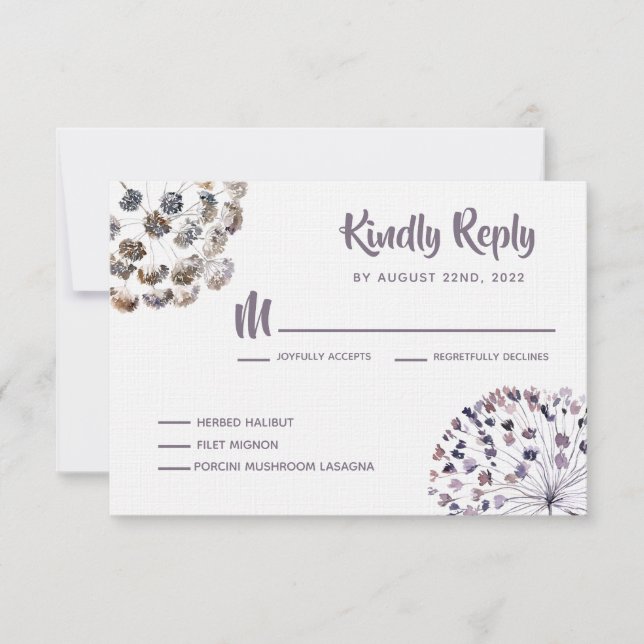 Boho Wedding Invitation RSVP Response Cards (Front)