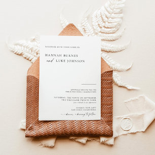 Boho Wedding Invite   Simple Modern Minimalist
