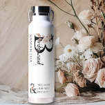 Boho Wedding Neutral Floral Letter Bridesmaid Water Bottle<br><div class="desc">Bridesmaid gift to personalise for your bridesmaid. Bridesmaid is lettered with neutral boho floral letters and handwritten script. You can also add the name of the bride and groom and their wedding date, which frames a co-ordinating floral ampersand. Lovely wedding party keepsake gift and perfect for a fall wedding, floral...</div>