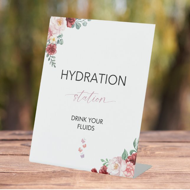 Boho Wedding Nurse Hydration Station Drink Pedestal Sign (Creator Uploaded)