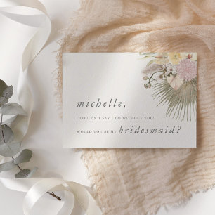Boho Wedding Pampas Grass Orchid Palm Protea Invitation