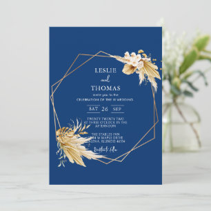 Boho Wedding ,Pampas grass  set, Modern Wedding  Invitation