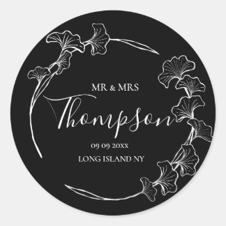 Boho Wedding Personalise Text Classic Round Sticke Classic Round Sticker