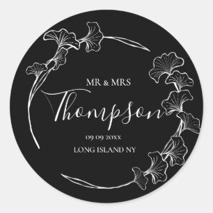 Boho Wedding Personalise Text Classic Round Sticke Sticker