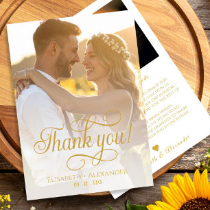 Boho Wedding Photo Script Thank You Card