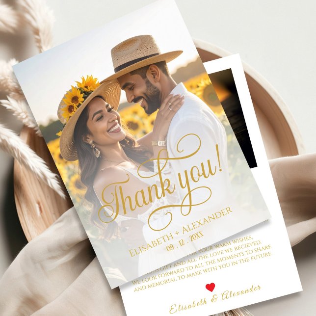Boho Wedding Photo Script Thank You Card (Creator Uploaded)
