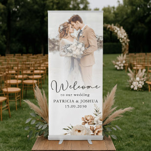 Boho Wedding Photo Welcome Retractable Banner