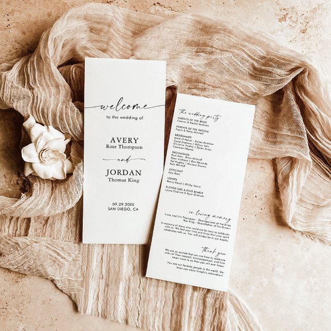 Boho Wedding Program | Modern Minimalist Wedding Programme (Creator Uploaded)