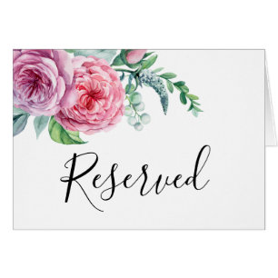 Boho wedding reserved sign. Bohemian floral table