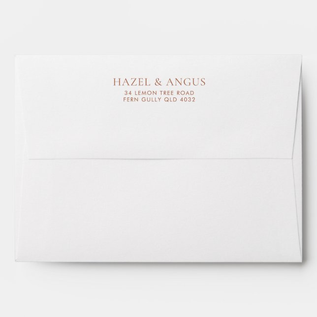 Boho Wedding Return Address Envelope HAZEL (Back (Top Flap))