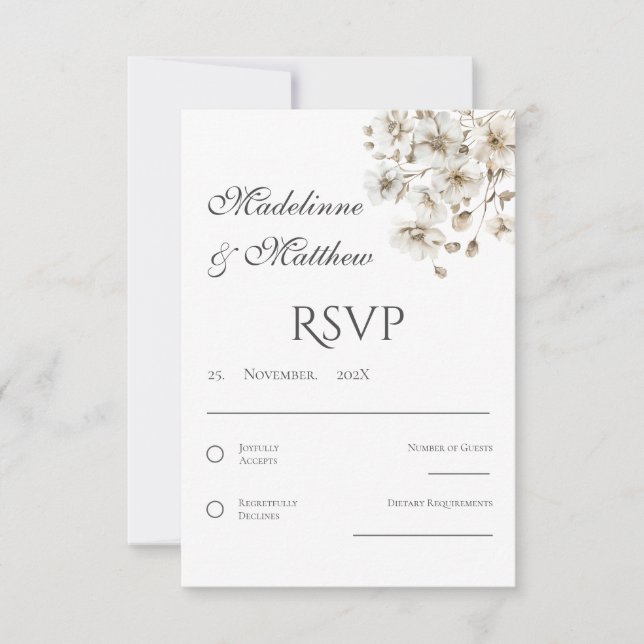 Boho Wedding RSVP card (Front)