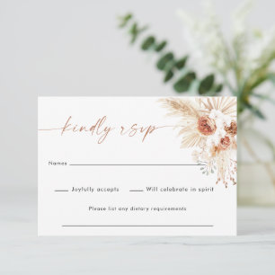 Boho Wedding RSVP Card 3.5x5" Response Card
