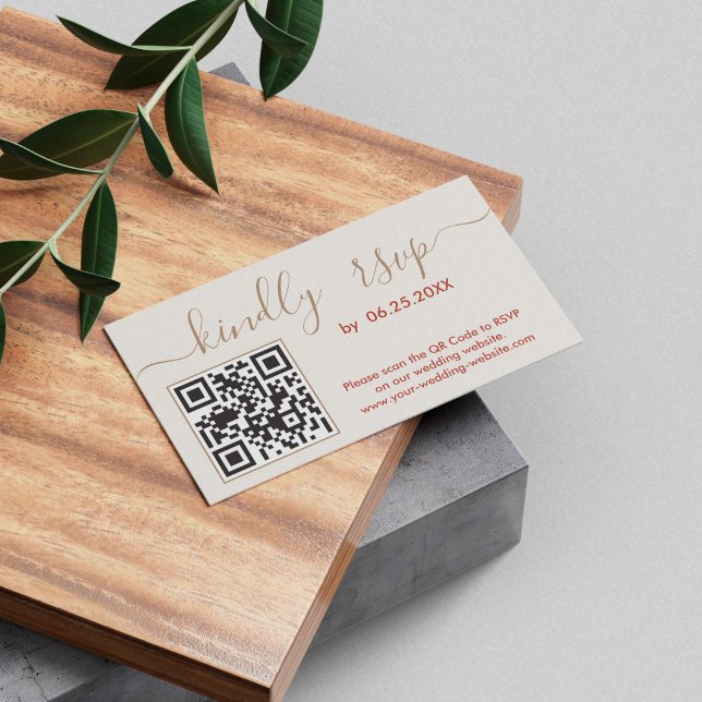 Boho Wedding RSVP Online Website With QR Code Enclosure Card (Creator Uploaded)