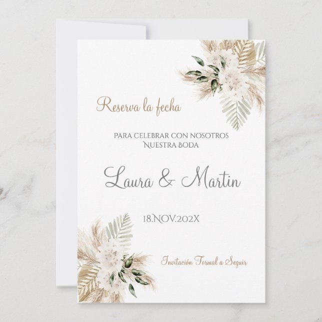 Boho Wedding Save the Date (Front)