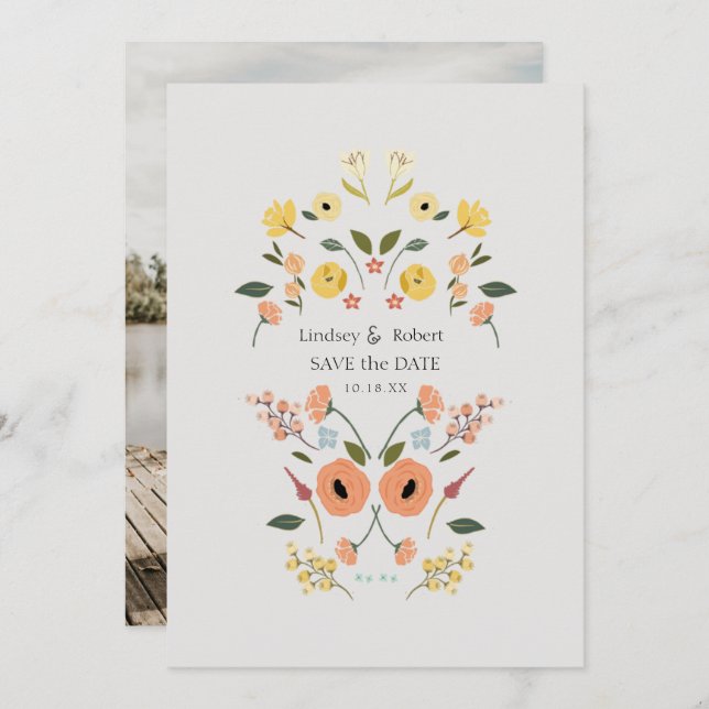 Boho Wedding Save the Date (Front/Back)