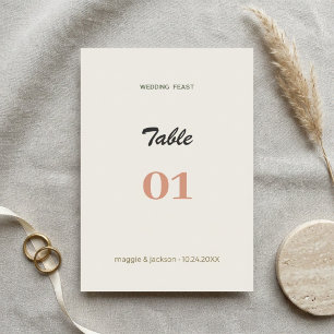 Boho Wedding Stationery Illustration Abstract Table Number