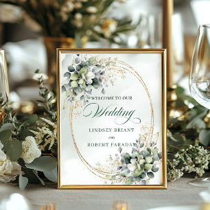 Boho Wedding Tabletop Welcome Sign Dusty Green Euc