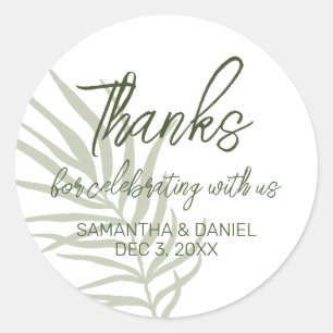 Boho Wedding Thank You Classic Round Sticker