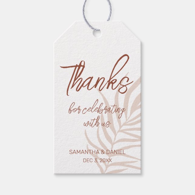 Boho Wedding Thank You Gift Tags (Front)