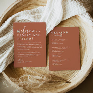 Boho Wedding Welcome Bag Letter Timeline Card