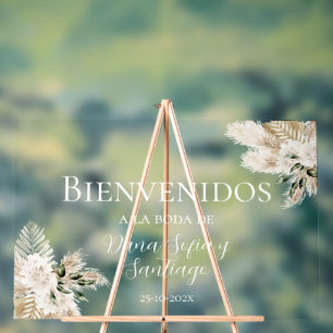 Boho Wedding Welcome frosted Acrylic Sign