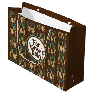 Boho "Welcome Little One" Baby Shower Large Gift Bag
