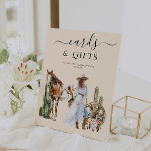 Boho Western Bridal Shower   Cards & Gifts Pedestal Sign